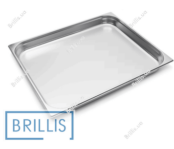 Гастроємність Brillis н/ж сталь GN 2/1-65 мм (650x530x65мм) 821-2 фото