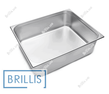 Гастроємність Brillis н/ж сталь GN 2/1-200 мм (650x530x200мм) 821-8 фото