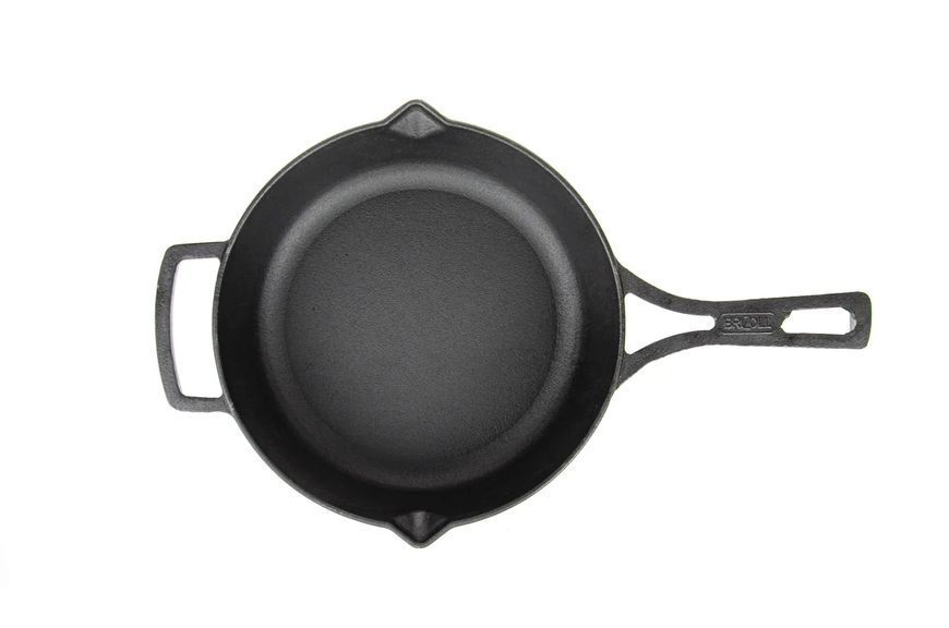 Сковорода чавунна 26 см з литою ручкою та скляною кришкою M2660P-6 фото