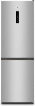 Холодильник Gorenje з нижн. мороз., 185х60х60см, 2 дв., Х- 207л, М- 93л, A+, NoFrost Plus, Fresh zone, дисплей, сірий NRK619FAS4 фото