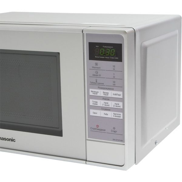 Мікрохвильова піч Panasonic, 20л, електр.управл., 800Вт, дисплей, сріблястий NN-ST27HMZUE фото