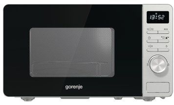 Мікрохвильова піч Gorenje, 20л, електр. керув., 800Вт, гриль, дисплей, нерж MO20A4X фото