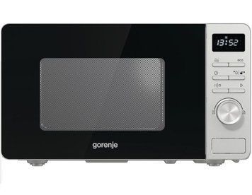 Мікрохвильова піч Gorenje, 20л, електр. керув., 800Вт, дисплей, нерж MO20A3X фото